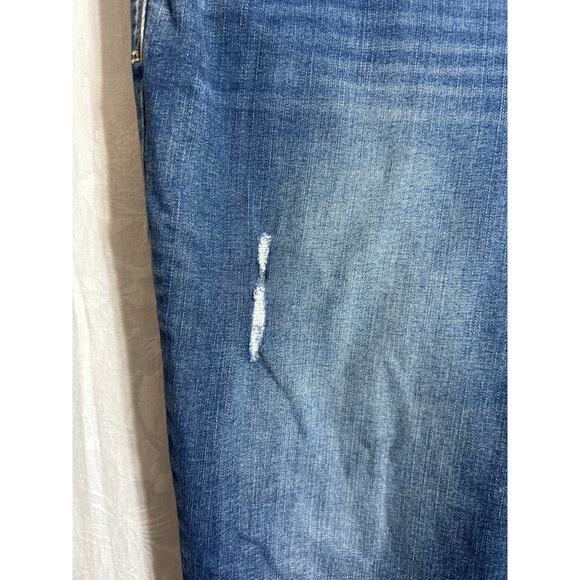 Democracy Jeans 22W AB Solution Blue Denim Straight Leg Elastic Waist Light Wash - Picture 5 of 16